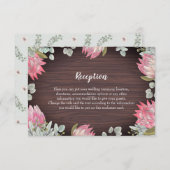 Protea Eucalyptus gebladerte hout rustieke bruilof Informatiekaartje (Voorkant / Achterkant)