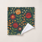 Protea Floral Block Imprimer Millefleur darnes (Gant de toilette)