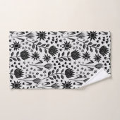 Protea Floral Block Imprimer Millefleur noir blanc (Serviette à main)