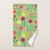 Protea Floral Block Imprimer Millefleur vert pâle (Serviette à main)