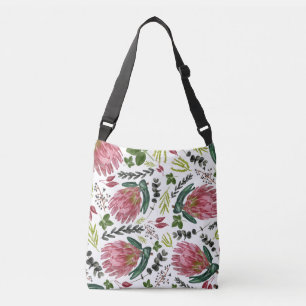 Protea Floral Waterverf Botanisch Crossbody Tas