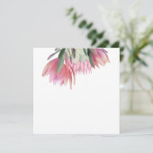 Protea flower invitation bedankkaart (Staand voorkant)