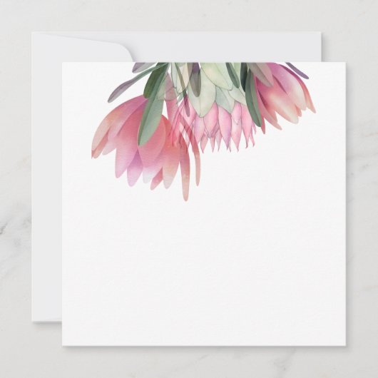 Protea flower invitation bedankkaart (Voorkant)