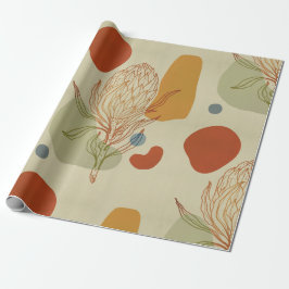 Protea Line Abstract Shapes Trendy Botanical Cadeaupapier