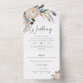 Protea roi blanc tout en un Faire-part de mariage (À l'intérieur)