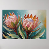 Protea schilderij Botanisch Poster (Voorkant)