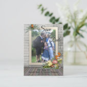 Protea - Strelitzia Bloemen Bewaar de Datum Aankondigingskaart (Staand voorkant)