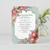 Protea - Strelitzia Flower Houswarming Party Kaart (Staand voorkant)