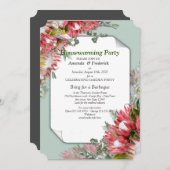 Protea - Strelitzia Flower Houswarming Party Kaart (Voorkant / Achterkant)
