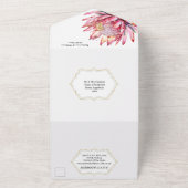 Protea Sugarbush fynbos waterverf minimalistisch All In One Uitnodiging (Buitenkant)