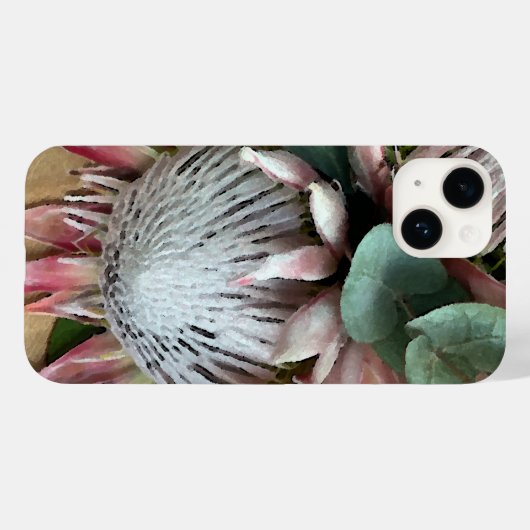 Protea waterverf iPhone case (Achterkant (horizontaal))