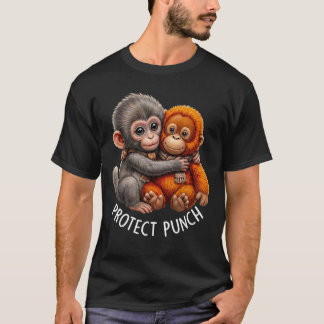Protect Baby Monkey Punch Monkey Cute Monkey T-shirt