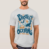“Protect Our Oceans” Eco-Friendly Tee T-shirt (Voorkant)