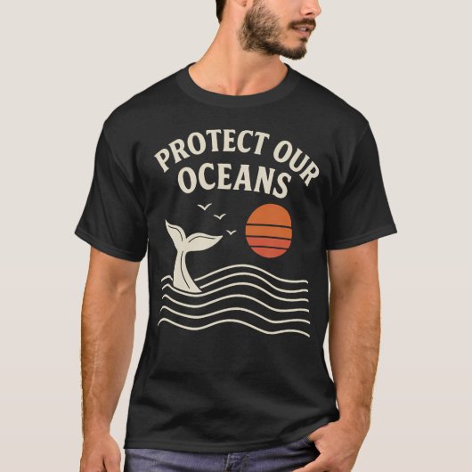 Protect Our Oceans Whale Tail Eco Friendly Conserv T-shirt (Voorkant)