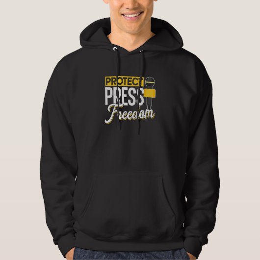 Protect Press Freedom Rights Journalism Journalist Hoodie (Voorkant)