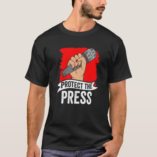 Protect Press Press Freedom Journalists Rights T-shirt (Voorkant)