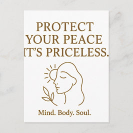 Protect Your Peace — Minimalist Self-Care Quote Briefkaart