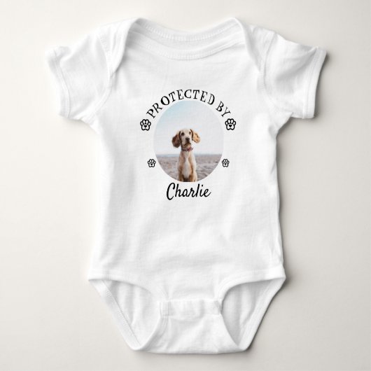 Protected By Dog Photo Baby Design Romper (Voorkant)