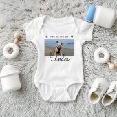Protected By Dog Photo Personalized  Romper