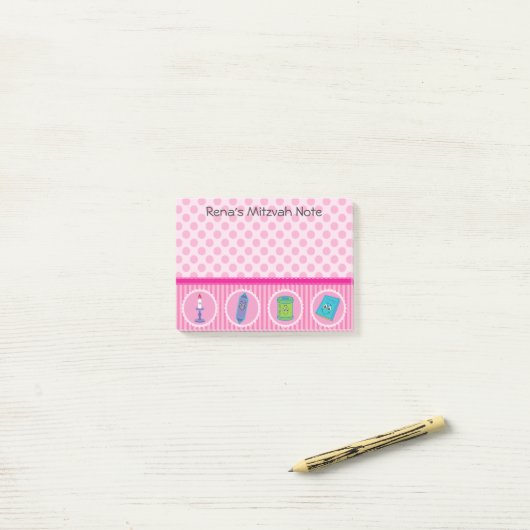 Protection de post-it de note de Mitzvah - filles (Sur un bureau)