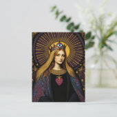  Protection From Evil Sacred Heart Of Mary Briefkaart (Staand voorkant)