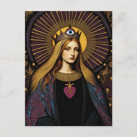  Protection From Evil Sacred Heart Of Mary Briefkaart (Voorkant)