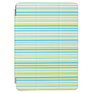 Protection iPad Air Bleu et néon Lime Vert Elegance Stripes Motif