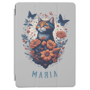 Protection iPad Air Chat floral Nice Kitten personnalisé