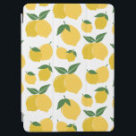 Protection iPad Air Citron Motif Fruit Rétro Jaune Sur Blanc<br><div class="desc">Impression de fruits rétro - Motif citron - Jaune sur blanc.</div>