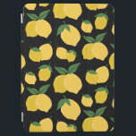 Protection iPad Air Citron Motif Fruit Rétro Jaune sur Noir<br><div class="desc">Retro Fruit Print - Motif citron - Jaune sur noir.</div>
