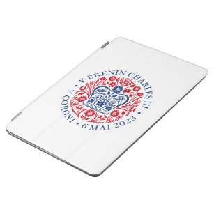 Protection iPad Air Emblème de couronnement du roi Charles III, souve