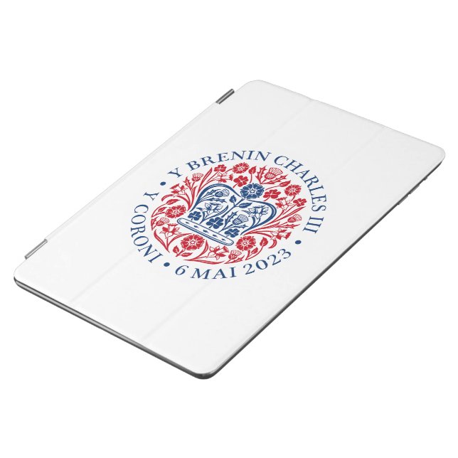 Protection iPad Air Emblème de couronnement du roi Charles III, souven (Côté)