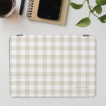 Protection iPad Air Ferme Beige Buffalo Check Monogramme<br><div class="desc">Couverture intelligente iPad sur mesure avec motif plaid/en vichy/chèque en buffle beige avec nom/monogramme personnalisé.</div>