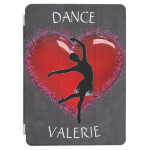 Protection iPad Air Filles Danse Chalkboard Coeur avec/ Nom personnali