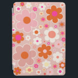 Protection iPad Air Fleurs Rétro Peach Blush Rose Orange Floral<br><div class="desc">Fleurs colorées rétro : art floral - tons chauds   arrière - plan pêche et blanc,  rose roux,  orangé et jaune.</div>