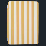 Protection iPad Air Grilles Verticales Moutarde Jaune Et Blanc Gratté<br><div class="desc">Bandes verticales - moutarde jaune et crème blanc rayé motif.</div>
