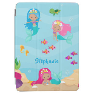 Protection iPad Air Mignonne sirène fille personnalisée sous la mer