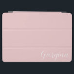 Protection iPad Air Nom du script rose féminin<br><div class="desc">Fille Feminine rose Nom de script iPad Protection Customisée Couverture</div>