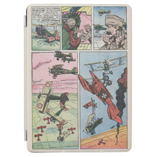 Protection iPad Air Page de livre de bande dessinée Vintage de l'avion