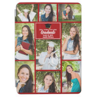 Red Graduate Photo Collage Custom 2024 Graduation