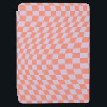 Protection iPad Air Retro Check Motif Lilac Et Orange Checkerboard<br><div class="desc">Retro À damiers motif - chèque lilas et orange tordu / damier ondulé et déformé.</div>