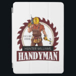 Protection iPad Air Russe Réparateur Construction Handyman Moderne<br><div class="desc">Voici le Rustic Repairman Construction Handyman coque ipad moderne, la façon parfaite de démontrer votre expertise et la qualité du travail! Avec son logo animé et audacieux, avec un handyman dans les couloirs, un casque dur et une ceinture d'outils - en plus du mot rassurant et professionnel "handyman", dans une...</div>