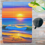 Protection iPad Air Signature du coucher de soleil sur l'océan<br><div class="desc">Plongez dans la beauté captivante d'un coucher de soleil sur la plage et protégez votre tablette avec style grâce à cette couverture personnalisée. Ajoutez votre touche personnelle et portez un morceau de tranquillité où que vous alliez.</div>