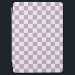 Protection iPad Air Vérification du pourpre, Motif de tableau de contr<br><div class="desc">à damiers Motif - damier violet et blanc crème.</div>