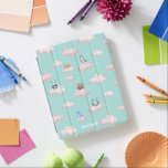 Protection iPad Bébé mignon Animaux sur les nuages Monogramme<br><div class="desc">Notre "Cute Baby Fox In The Clouds" propose des produits aux couleurs pastel douces avec des illustrations de nuages,  ballons et renard bébé. Le texte est facilement customisé. Consultez notre magasin pour plus d'articles de cette collection et contactez-nous pour toute demande spéciale.</div>