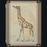 Protection iPad Carte de l'Afrique et une girafe<br><div class="desc">Cette oeuvre d'art plaira à tout voyageur et amoureux des animaux du monde entier. L'arrière - plan représente la carte de l'Afrique et il y a une photo d'une girafe au-dessus. Dans cette image,  les bordures en font une pièce d'art décorative parfaite.</div>