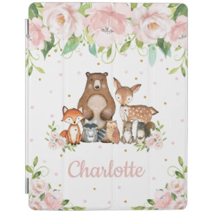 Protection iPad Cute Bois Animaux Pastel Blush Rose Floral