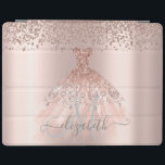 Protection iPad Diamants Élégants Roses de la robe d'or Monogramme<br><div class="desc">Des diamants élégants,  et s'habiller sur un arrière - plan d'or rose. Un design élégant et sophistiqué.</div>
