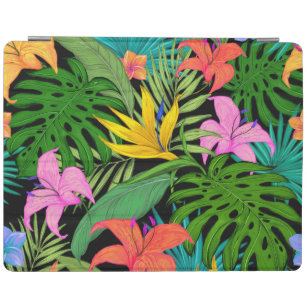 Protection iPad Fleur tropicale et feuille de palmier coloré hawaï