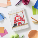 Protection iPad Hockey sur glace du Jersey<br><div class="desc">Un design sportif unique et amusant avec un maillot de hockey sur glace personnalisé accroché dans un vestiaire avec casque, patins à glace et bâton de hockey. Le maillot peut être entièrement personnalisé avec le numéro et le nom de votre choix pour faire un grand cadeau à n'importe quel fan...</div>